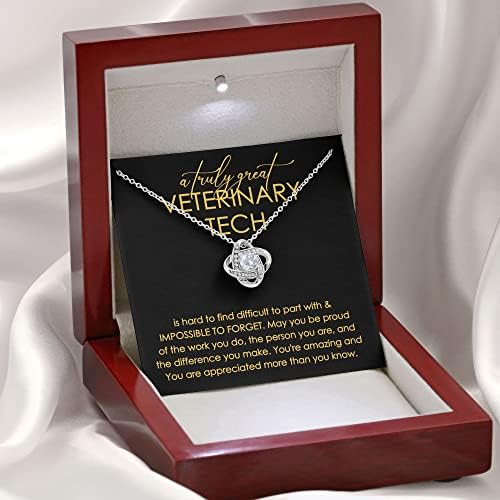 שרשרת LPN Love Love Knot 14K גימור זהב לבן - LPN נהדר באמת - מתנת שרשרת LPN ל- LPN תודה הערכה