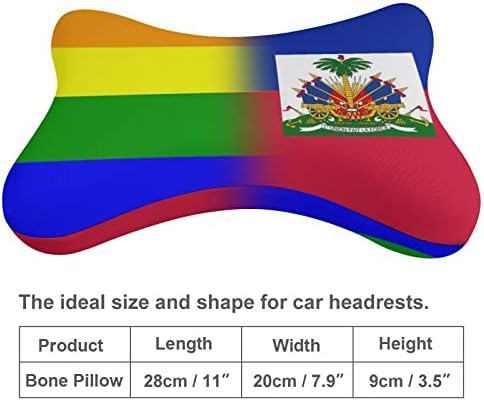 גאווה להטבית האיטי דגל מכונית כרית צוואר של 2 כריות כריות ראש רכב בצורת עצם כרית לרכב נסיעות דקורטיביות