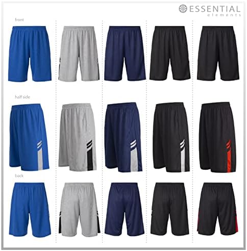אלמנטים חיוניים 5 מארז: בני נוער ספורט פעיל ספורט כושר כדורסל מכנסיים קצרים עם כיסים