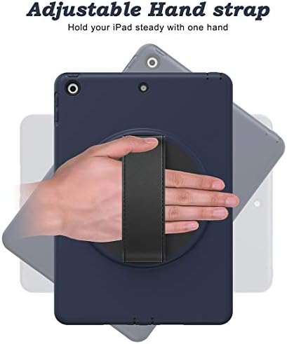 מחשב טאבלט מחשב טאבלט תואם ל- iPad 10.2 Case 2020/2019, כיסוי מגן מחוספס כבד מחוספס עם רצועת יד,