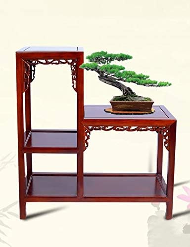 שולחן קפה גבוה ונמוך של קפה נמוך קפה עץ צמח, עץ עץ עתיק עתיק רצפה מרובה קומות סלון ירוק פרחים עציץ מדף