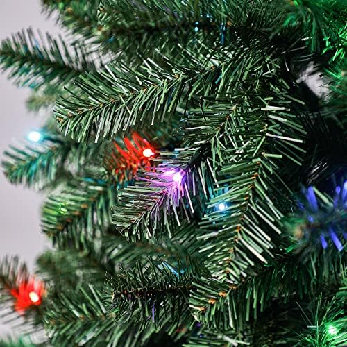 קלאסיקות ירוק -עד 9 רגל צבע פיצוץ עפרון עץ מלאכותי עץ חג המולד מקדים w/ 350 אורות LED משתנים