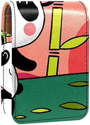 מיני איפור תיק עם מראה, מצמד ארנק מעוור שפתון מקרה, קריקטורה בעלי החיים פנדה במבוק יער
