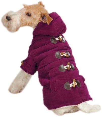 אוסף מזרח סייד כותנה קורדרוי מעיל כלבים, קטן/בינוני, פטל עמוק