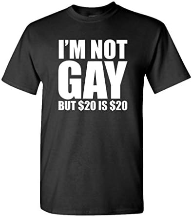 אני לא הומו אבל 20 $ זה 20 $ - איסור בדיחה מצחיק - חולצת טריקו כותנה לגברים