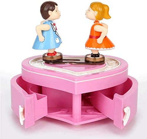 SXDS זוג בובה בובה קופסה רדיו שעון שעון ילדה מנגנון מוסיקה קרב ידנית חתונה