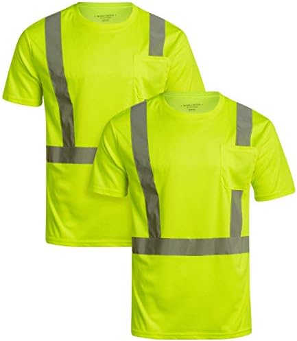 חולצת הבטיחות של Bass Creek Outfitters לגברים - ANSI Class 2 לבגדי נראות גבוהים