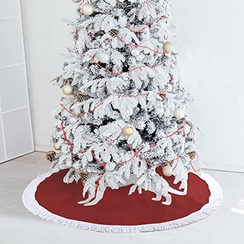 עץ חג המולד של רועה גרמני עץ חג המולד מחצלת עץ עץ עץ עץ עם גדילים לקישוט חג המולד של מסיבת חג 48 x48