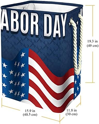 יום עבודה רקע אמריקאי דגל גדול כביסת עמיד למים מתקפל בגדי סל סל בגדי צעצוע ארגונית, בית תפאורה לחדר שינה אמבטיה