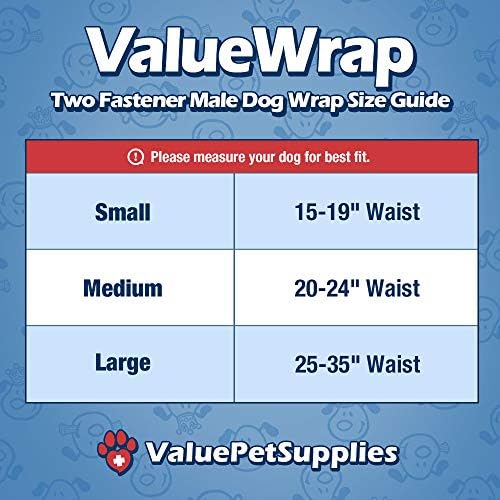 עטיפות זכר של ValueWrap, חיתולי כלבים חד פעמיים, 2 טאביות גדולות, 288 ספירה חבילה בתפזורת-מחברים נטולי