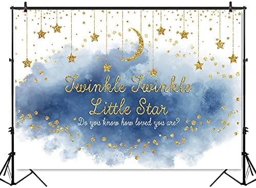 Mocsickawinkle Twinkle Twinkle Little Star רקע חיל הים כוכבי זהב כחול תינוק רקע מקלחת רקע ירח וכוכבים ילד מקלחת