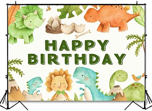 תפאורת מסיבת יום הולדת לדינוזאור מצוירת בצבעי מים בצבע מים דינוזאור דינוזאור רקע לבנות בנות דינוזאור נושא חיה