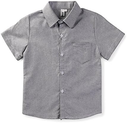 חולצות אוקספורד מכופתרות עם שרוול קצר לגברים, חולצות חולצת שמלה אחידה לילדים בקיץ 2 ט