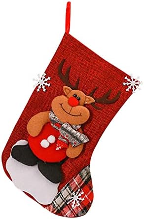A2W9W0 תיק סוכריות גרבי קישוט לחג המולד גרביים לחג המולד של איש שלג גרביים