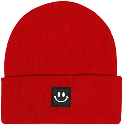 כובעי כפה של CazyToyz כובעי כפה רכים חורפים חורפים חמים סרוגים עם פרצוף חיוך לבנים פעוטות תינוקות