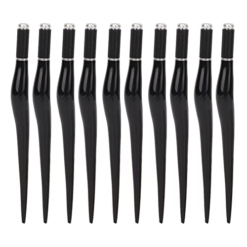 10 יחידות מיקרובליידינג קעקוע עט ידני חצי קבוע גבות שפתיים עטים שחור מקצועי חצי קבוע אייליינר