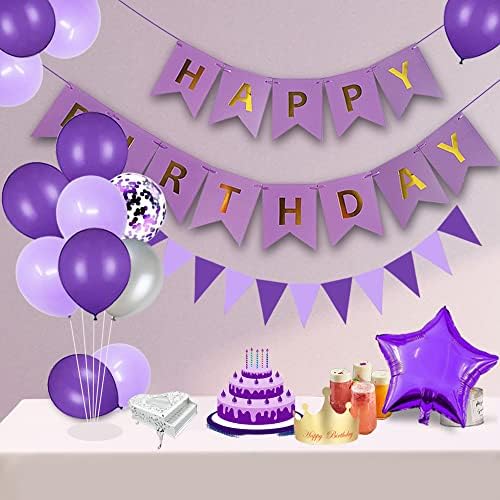 יוג'יאונלי קישוטי מסיבת יום הולדת 36 סגול יום הולדת שמח באנר נייר סגול 40 אינץ 'מספר 36 יום הולדת