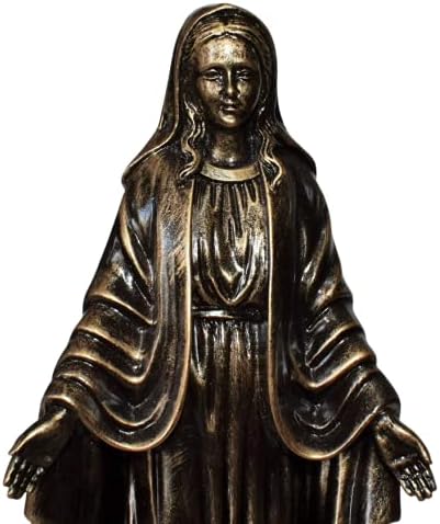 גבירתנו של גרייס מבורכת האם הבתולה המרי מרי קתולית מתנות דתיות קתוליות קישוט בסגנון ברונזה 10 אינץ 'פסל שרף פסל
