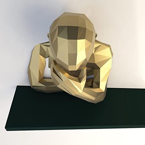 אדם מהורהר קישוט קיר יצירתי דגם נייר דגם תלת מימד גביע נייר פסל נייר בעבודת יד, פאזל אוריגמי גיאומטרי