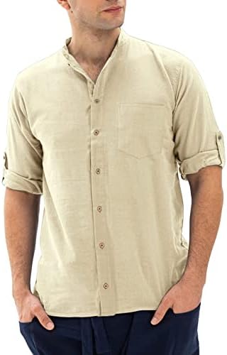 חולצות פשתן כותנה לגברים וחולצות חולצות טריקו הטובות ביותר לגברים חולצות שרוול ארוך חולצות טיולים