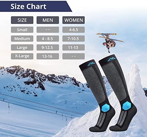 1 זוג אקסו צמר חמים גרבי סקי גברים נשים טיול גרביים, גרבי סנובורד מרינו לסקי מזג אוויר קר חיצוני