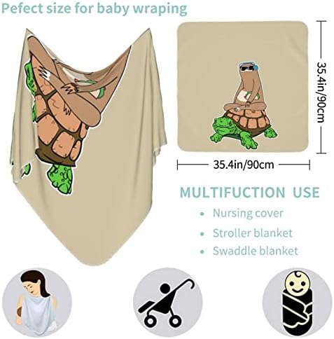 צב רכיבה על עצלן עם שמיכת טאקו לתינוק מקבל שמיכה לתינוקות לכיסוי יילוד עטיפת פעוטון עגלת משתלות
