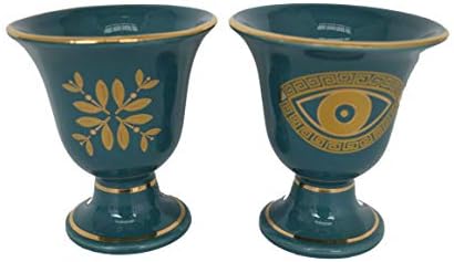חפצי טלוס Pythagoras גביע הוגן פיתגוראני שני כוסות איכותיות מגן עיניים מרושעות - ינשוף אתנה