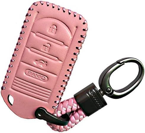 Pink 4BTN עור מגן על מקש פוב כיסוי מכונית חכמה מחזיק מרחוק מגן מגן על ז'קט מתאים ל- Acura ILX TL LTX