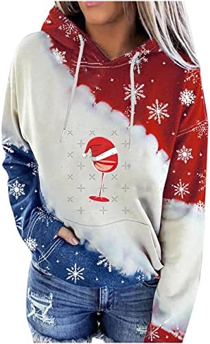 חג המולד חולצות לנשים בתוספת גודל ארוך שרוול הסווטשרט חג המולד עץ הדפסה מזדמן רופף קומפי סוודר
