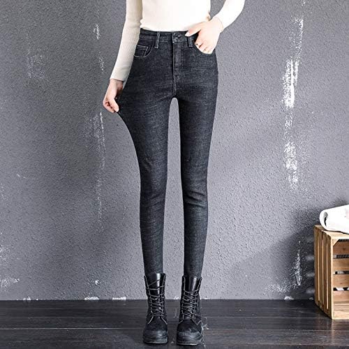 נשים מכנסי קז 'ואל לעבודה אופנה נשים בתוספת גודל בתוספת קטיפה אלסטי גבוהה מותן מקרית ג' ינס נשים פשתן