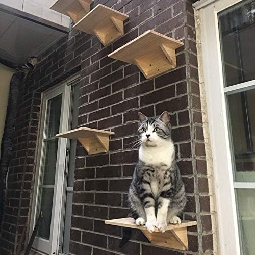 קיר רכוב חתולי טיפוס מסגרת חתולי עץ מוצק עץ חתולים קפיצות פלטפורמת קיר לחיות מחמד ריהוט חתלתול מקפצה