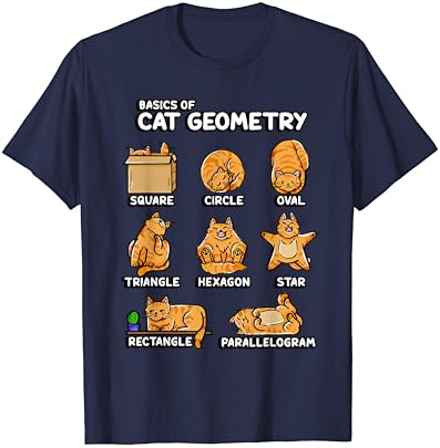 בסיסי חתול גיאומטריה חמוד חתול חתול מאהב חתול בעל מתמטיקה בית ספר חולצה