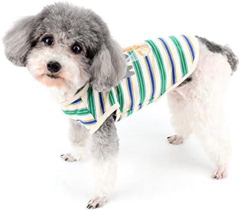 קטן כלב חולצות אפוד קיץ גור בגדי גופייה פסים בסיסי חולצה רך כותנה לנשימה שרוולים בגדי נקבה זכר לחיות