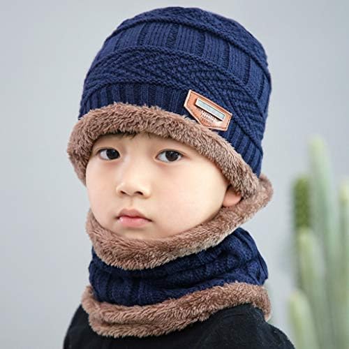 צבעים כובע+צעיף לילד בניגוד לשני חתיכות חמות סט חורפי חורף כובעים סרוגים כובע ילדים כובע חוף