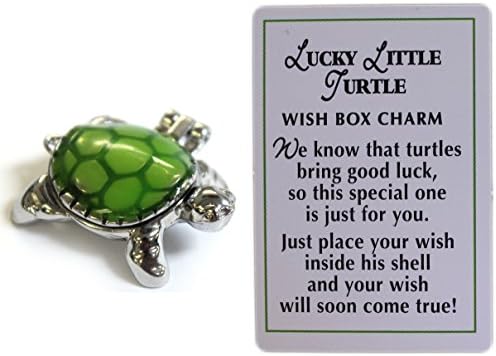 Ganz Lucky Turtle Turtle Charle Charm עם כרטיס סיפור!