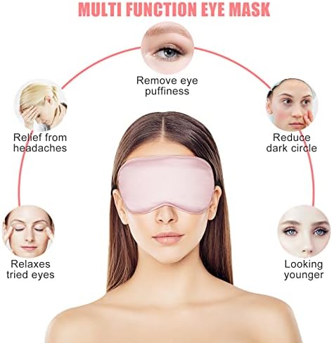 מסכות עיניים מקוררות, מסכת שינה משי עם מסיכת עיניים ג'ל מסכת עיניים קרה לשימוש חוזר לעיניים נפוחות,
