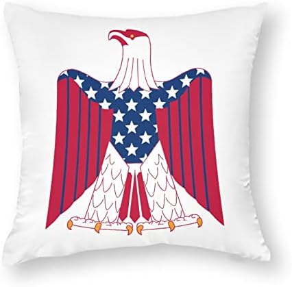 סט דגל אמריקאי קירח נשר של 2 כריות זריקה מכסה כריות כרית מרובעות לספה ספה דקורטיבית מכונית חדר שינה