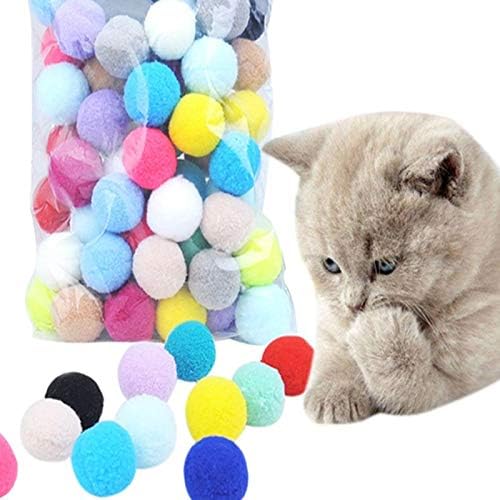 30 יחידות חמוד מצחיק חתול צעצועי למתוח קטיפה כדור רך צבעוני חתול צעצוע כדור אינטראקטיבי חתול צעצועי