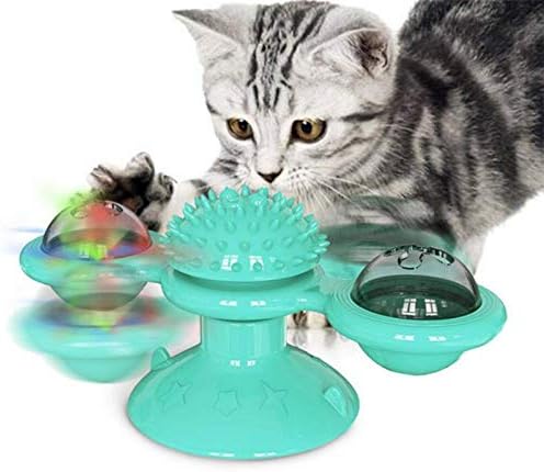 צעצועי חיית מחמד של NC לחתולים אימוני חידות אינטראקטיביים אימוני פטיפון טחנת רוח כדורי רוח צעצועים מסתחררים