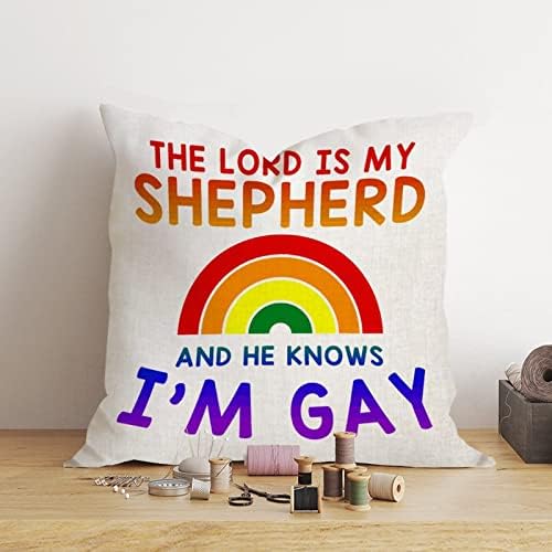 טרנסג'נדר טרנסג'נדר LGBTQ זריקת קשת הומוסקסואלית כיסוי כרית הכרית האדון הוא הרועה שלי והוא יודע