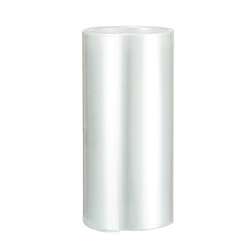 UXCell סוללה עטיפת PVC חום מכווץ צינורות 85 ממ רוחב שטוח עבור 18650 ספקי חשמל אורך 1 מטר ברורה
