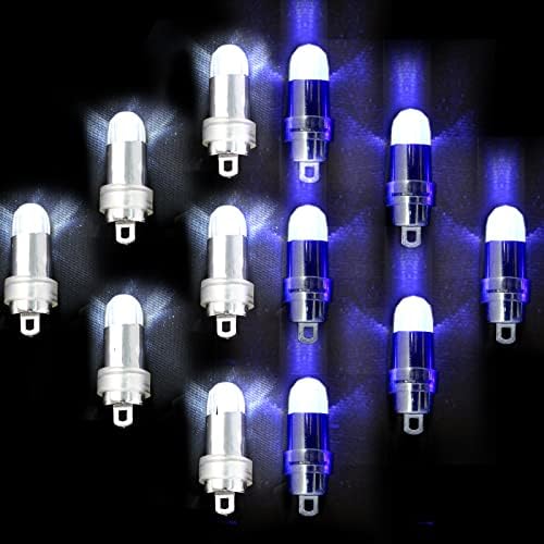 Acmee - 12 יחידות אורות בלון LED לבנים + 12 יחידות אורות בלון LED כחולים