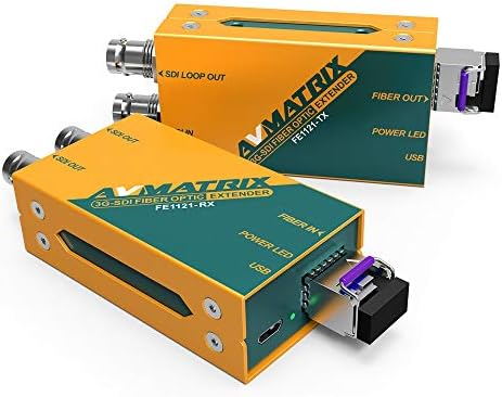 Avmatrix FE1121 3G-SDI סיבים אופטיים מאריך SDI מקומי לולאה החוצה ותפוקות SDI כפולות ותומכות באותות SDI