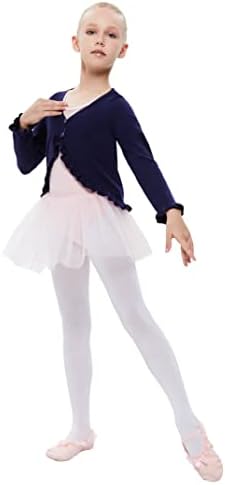קטן בנות קרדיגן סוודר כפתור ארוך שרוול אחיד משיכת הכתפיים ריקוד תלבושות לסרוג חולצות