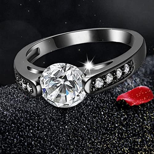 2023 טבעת שחורה זירקוניה זירקוניה טבעת יהלום מעורבות טבעת טבעות נישואין