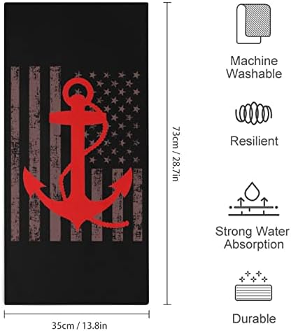 עוגן דגל אמריקני אמריקאי מיקרופייבר מגבות מגבות סופגות סופג
