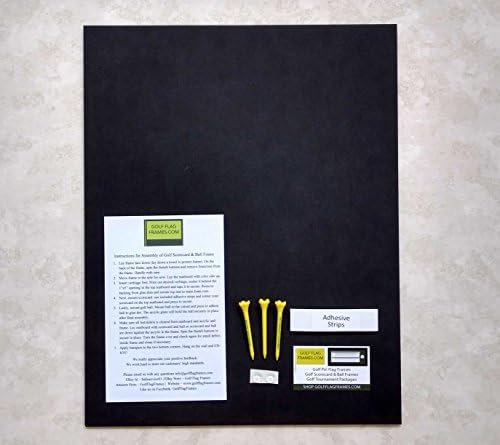 8x17 מסגרת תמונה של כרטיס ניקוד גולף חום, דפוס BRN-002, מחצלת ירוקה; כרטיס ותמונה לא כלולים