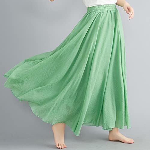 זורם קפלים ארוך מקסי חצאיות לנשים מקרית קיץ בוהו מקסי חצאית פרחוני הדפסה גבוהה מותן נדנדה שכבות