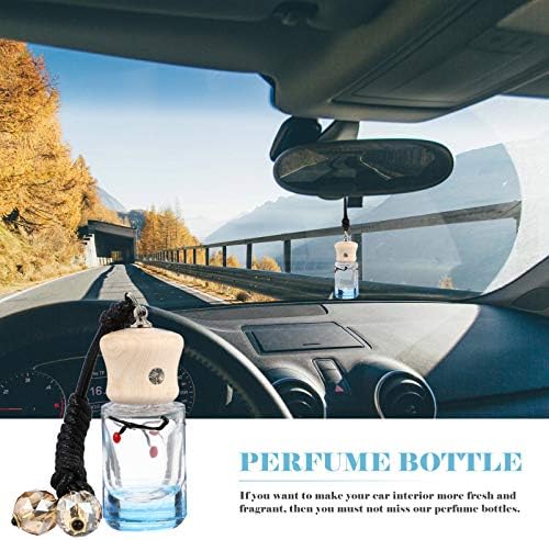 2 יחידות בציר בושם בקבוק 6 מיליליטר למילוי חוזר ריק זכוכית חיוני שמן בקבוק תרסיס רכב פנים תליון נסיעות