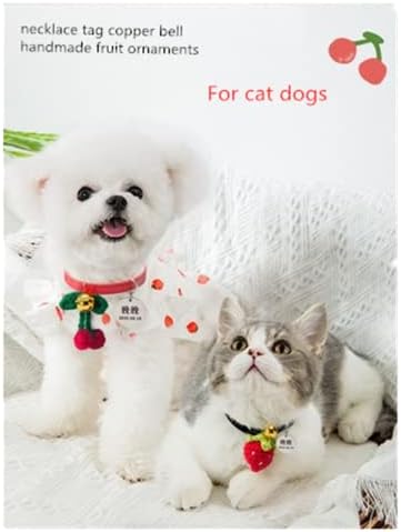 Feicuihu Pet חתול וכלב צווארון מותאם אישית, צווארון, חריטה בהתאמה אישית, כלב וחתול פירות חוט צמר בעבודת יד